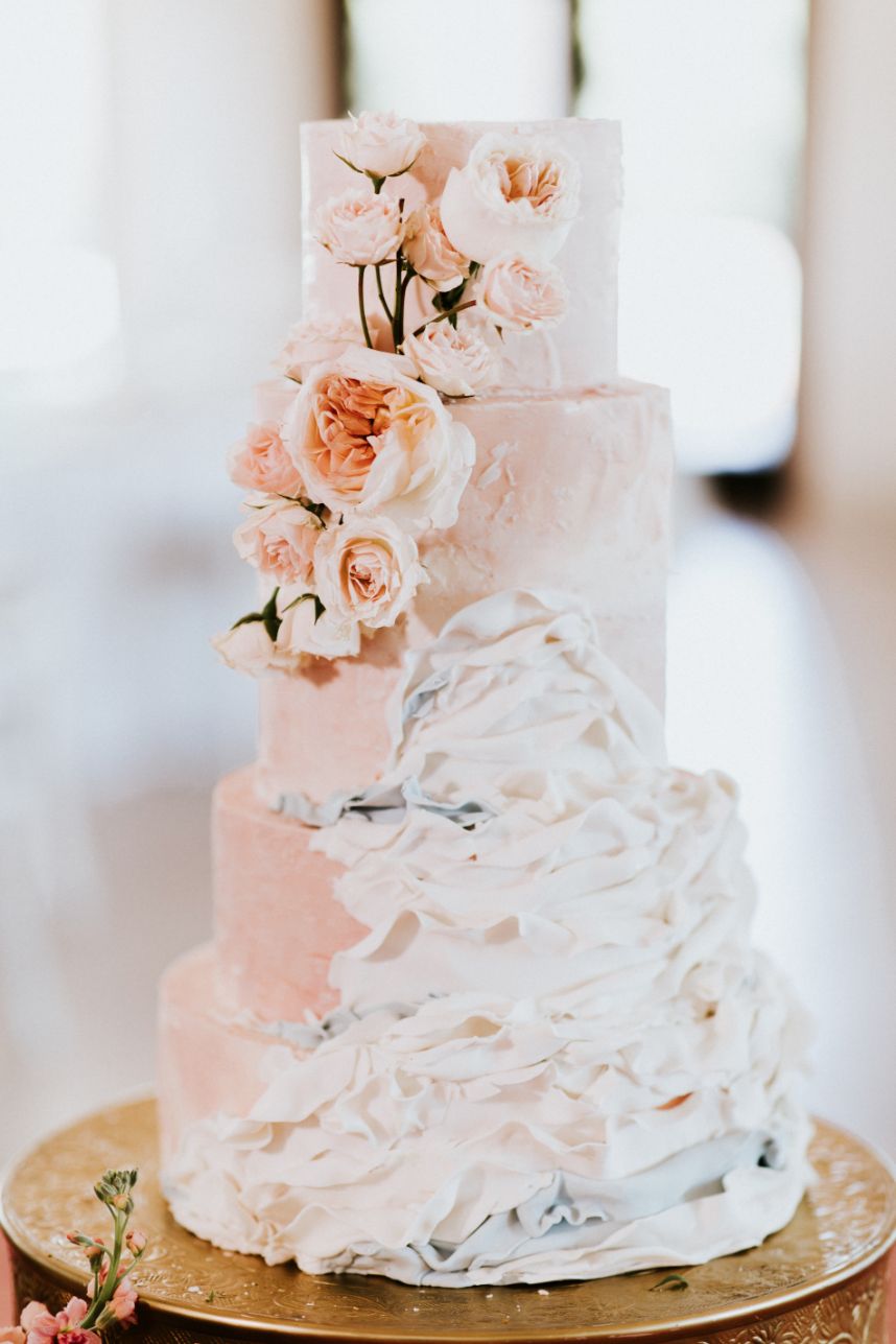 blush wedding cake