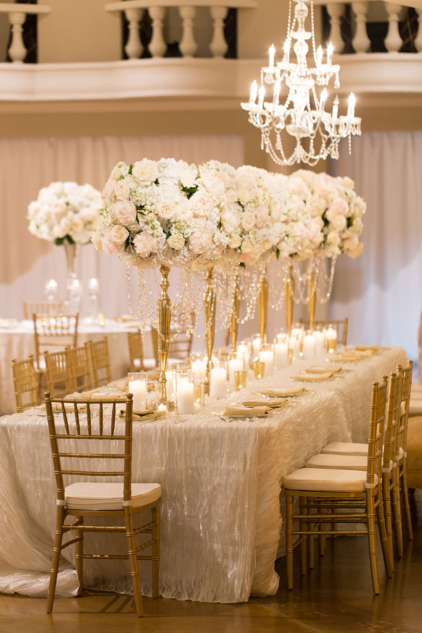 white ballroom wedding