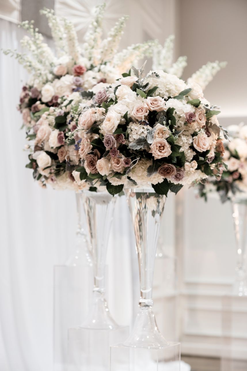 purple centerpiece