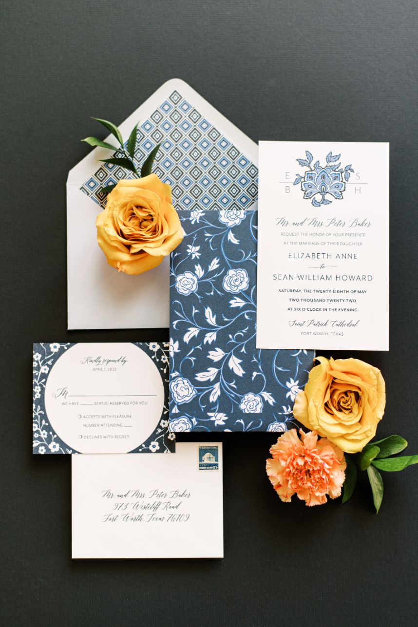 Chinoiserie wedding invitations