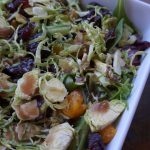 Plate of Brussel sprouts in a white bowl