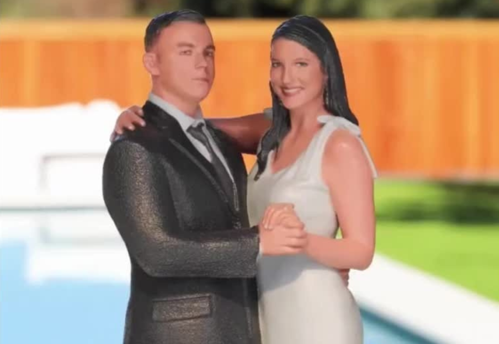 Personalized 3D miniature wedding couple figurine created by SHRUNK 3D El Paso