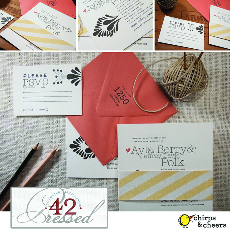 42 Pressed, Chirps and Cheers, Oklahoma Wedding Stationery