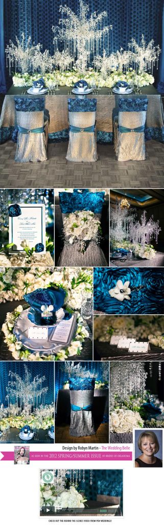 Blue and silver Oklahoma wedding inspiration by The Wedding Belle