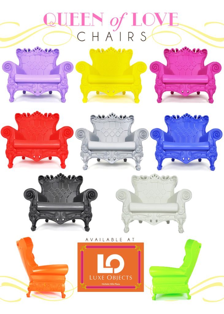 Queen of Love modern lounge chairs from Luxe Objects