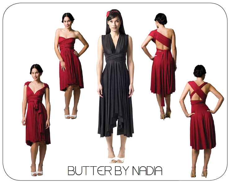 Butter by Nadia wrap bridesmaids' dresses available at Meg Guess Couture in Oklahoma City, Oklahoma