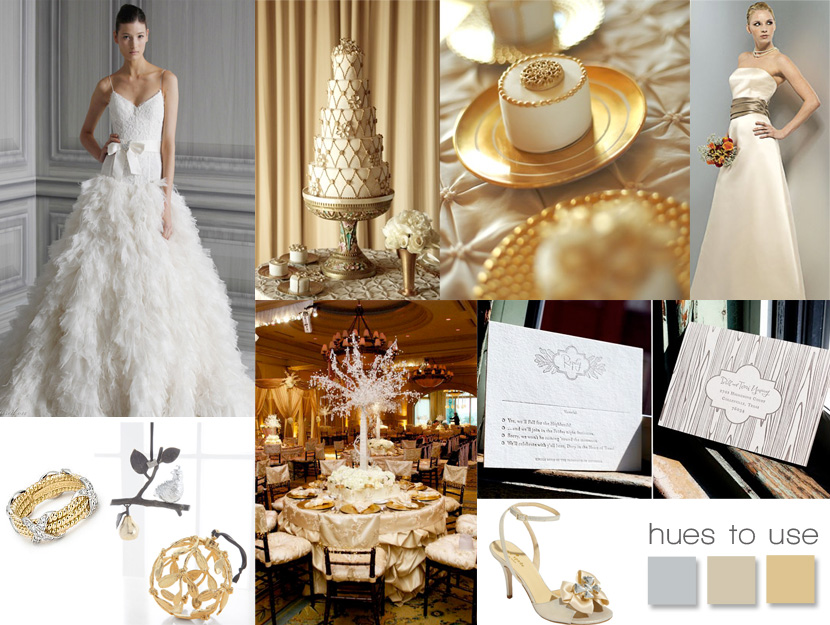 Oklahoma gold, platinum and champagne wedding colors
