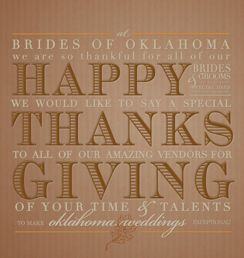 Happy Thanksgving from Brides of Oklahoma