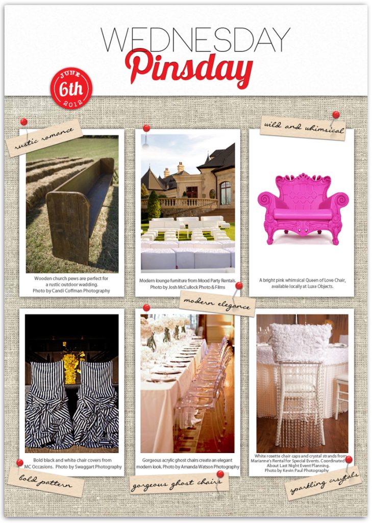 Brides of Oklahoma Wednesday Pinsday featuring stylish wedding seating
