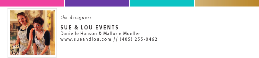 Oklahoma wedding planners Sue and Lou Events contact info