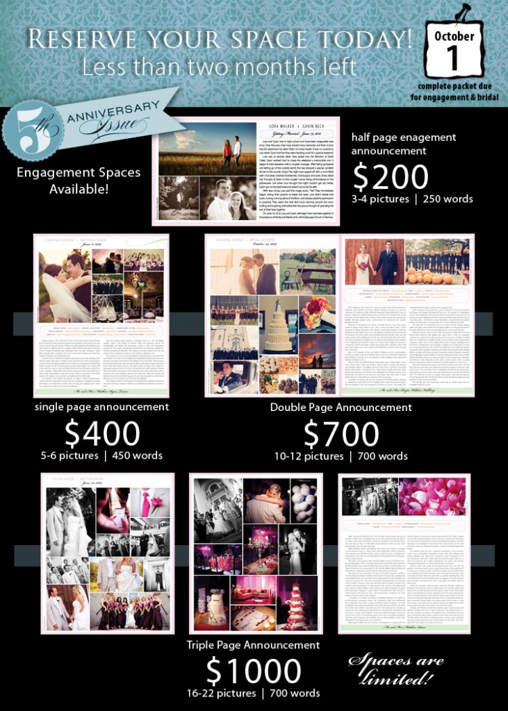 Announce your wedding or engagement in Brides of Oklahoma