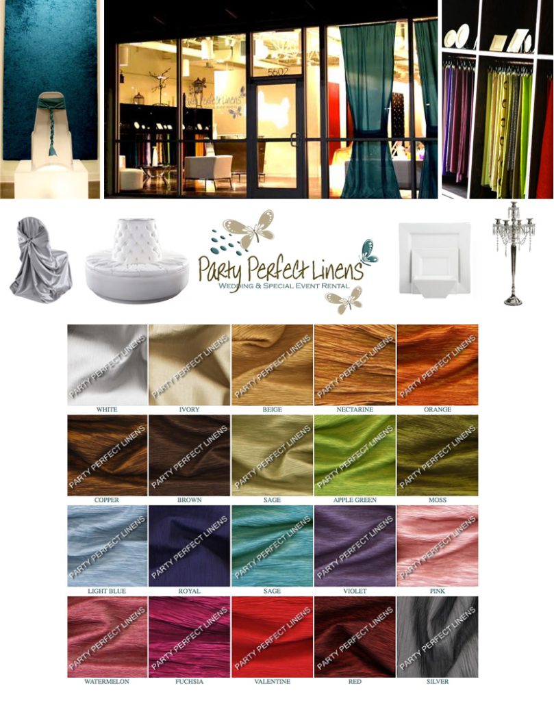 Oklahoma wedding rentals and decor Party Perfect Linens in Tulsa