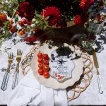 Wedding table with tomato details
