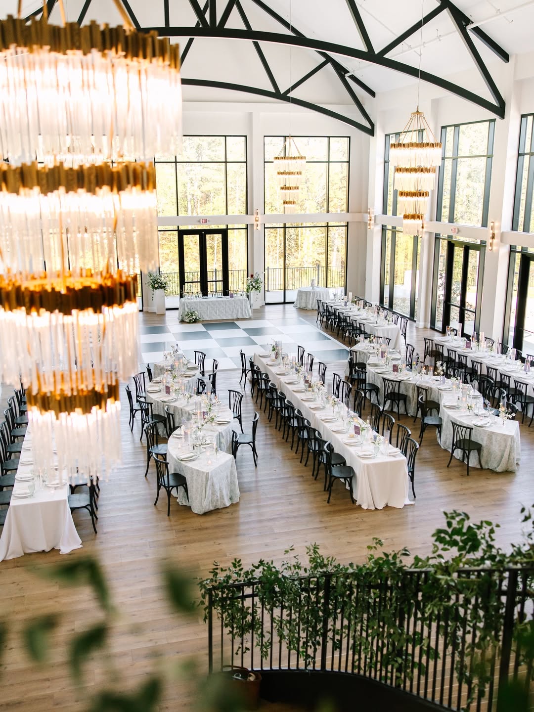 Overview of wedding reception space