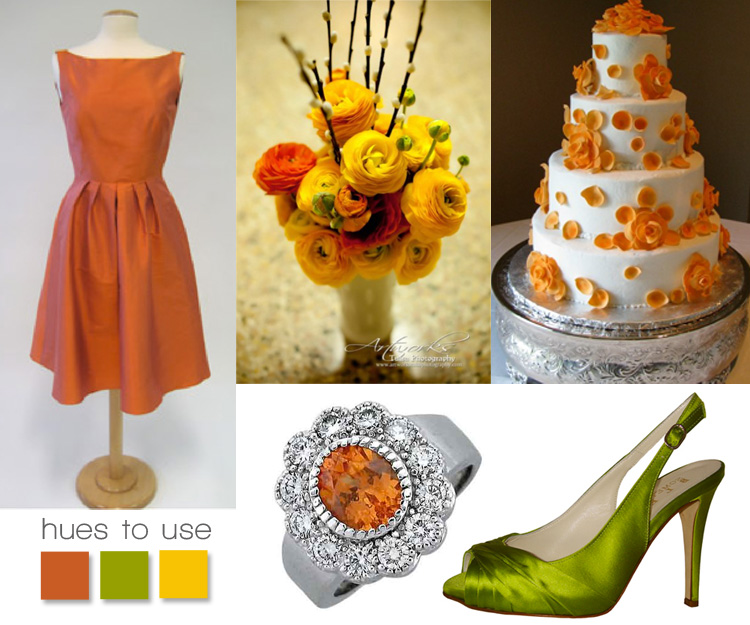 Brides of Oklahoma hues to use orange green and yellow inspiration board