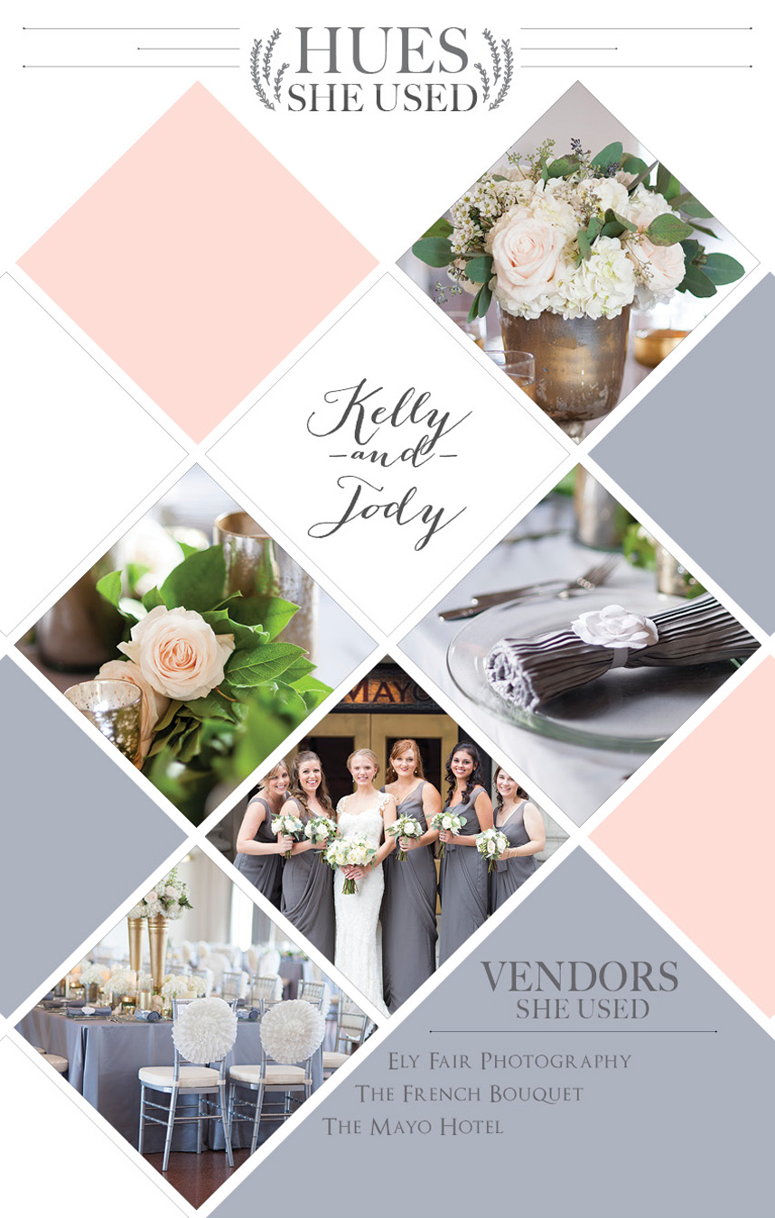 pink and grey wedding