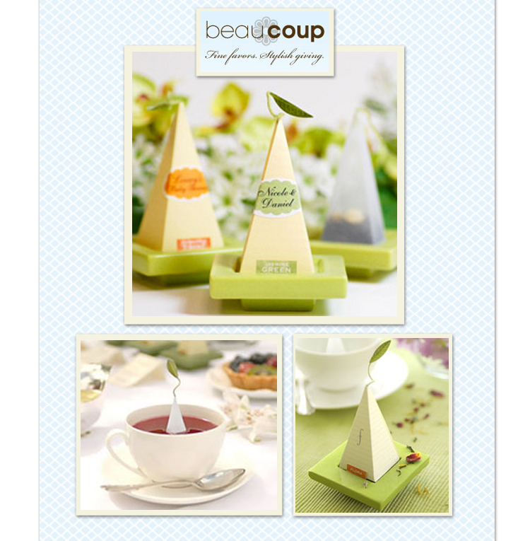 Oklahoma wedding favors - tea sachets from Beau Coup