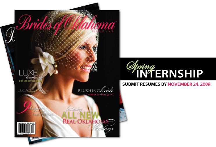 Brides of Oklahoma magazine spring internship in Oklahoma City