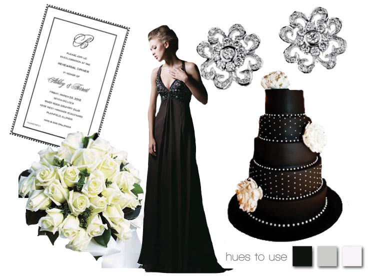 Black and white wedding colors for Oklahoma wedding