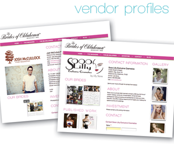 Oklahoma wedding professionals profiles, pictures and information on The Brides of Oklahoma web site in the B Galleries