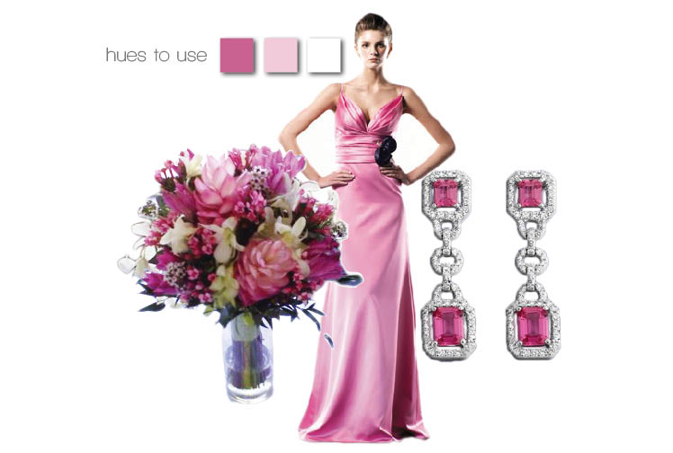 Brides of Oklahoma pink wedding colors - Bridal Boutique in Norman, Cole Dewey Designs in Oklahoma City and Naifeh Fine Jewelry in Oklahoma City
