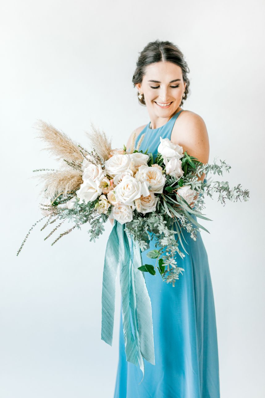 blue dress for baby girl Burnt Orange and Teal Wedding Bouquet /  Budget-Bride