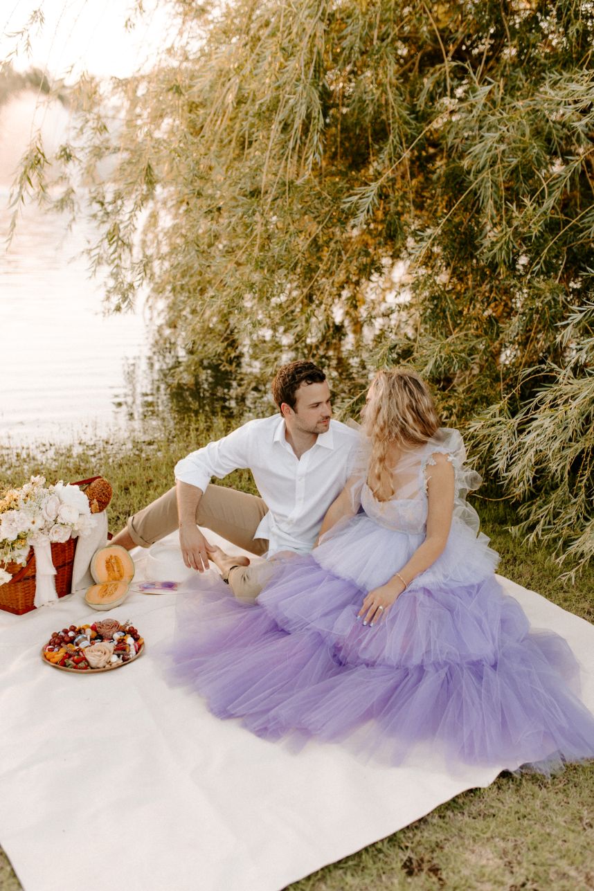 Elopement Inspiration Featuring a Whimsical Custom Lavender Gown