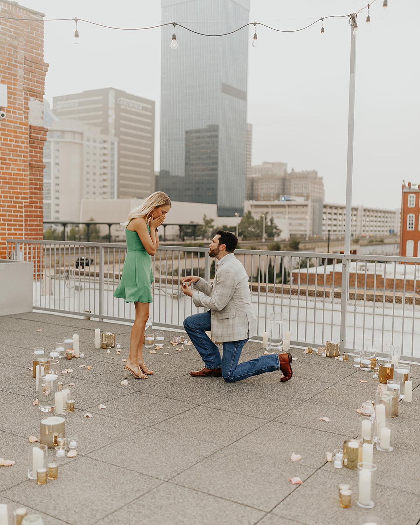 rooftop proposal skyline bricktown