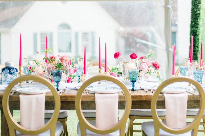 luxe pink tablescape