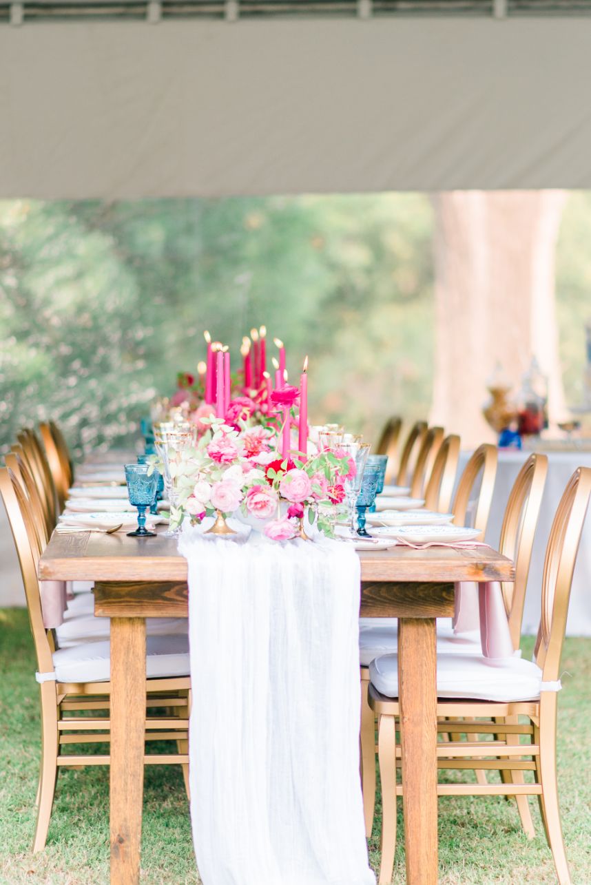 luxe pink tablescape