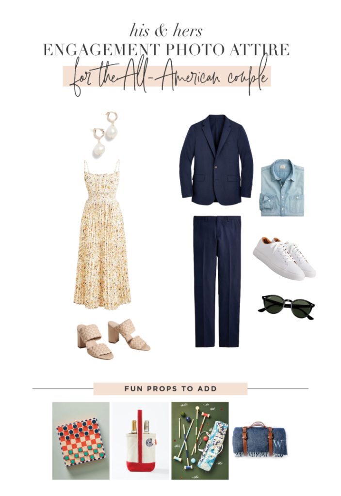 engagement photo outfits for the All-American couple