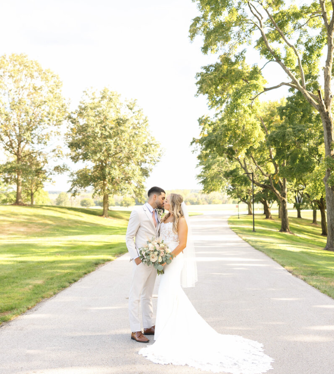 couple outside of venue in Iowa City