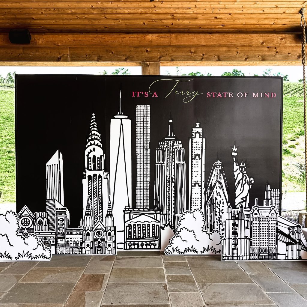 Black and white New York City skyline backdrop with "It's a Jersey State of Mind" text