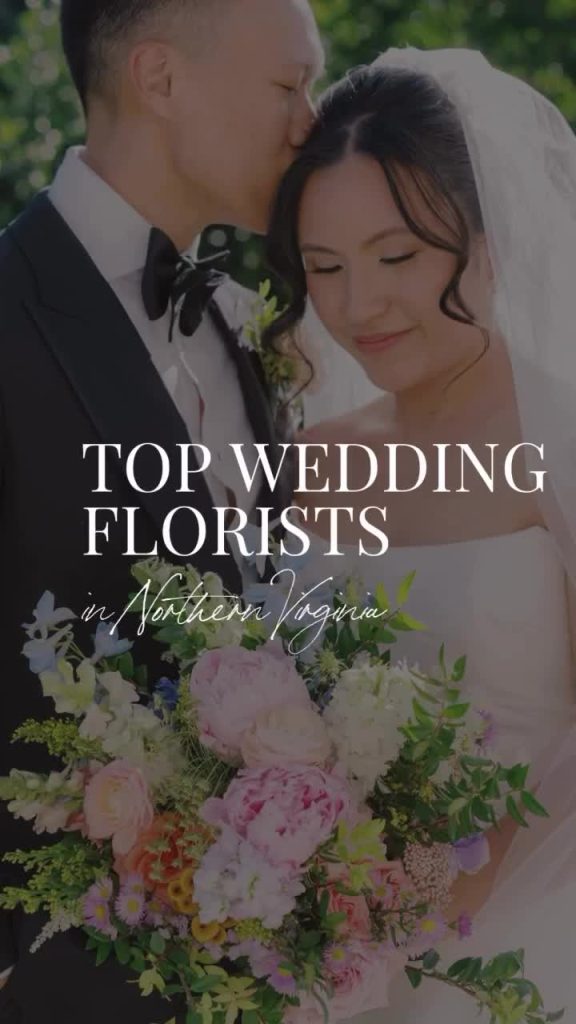 Bride and groom embracing outdoors with lush pink peony and greenery bouquet