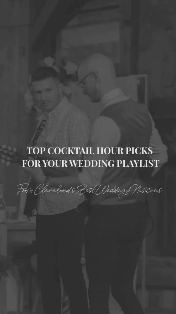 Wedding guests celebrating during cocktail hour at Cleveland reception