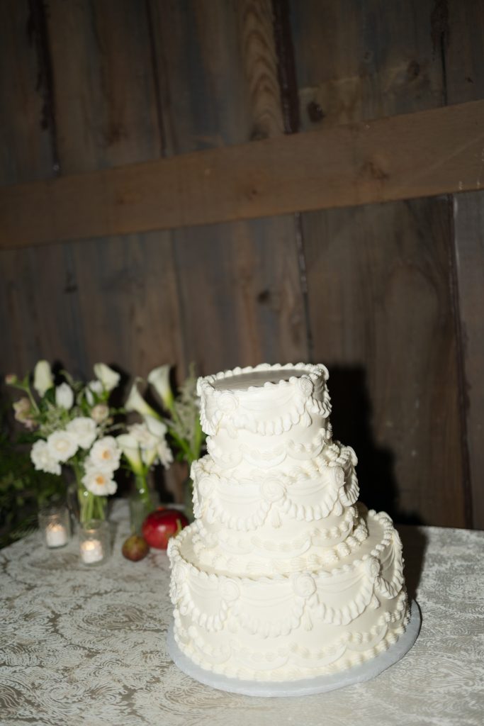 vintage white wedding cake