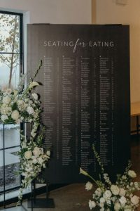 wedding day seating chart signage