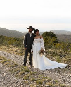 Bride and groom portrait in new mexico