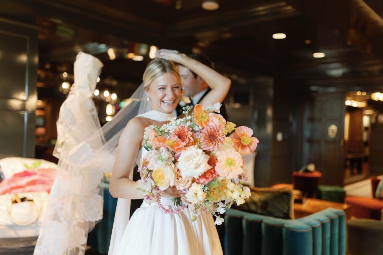 large spring bridal bouquet