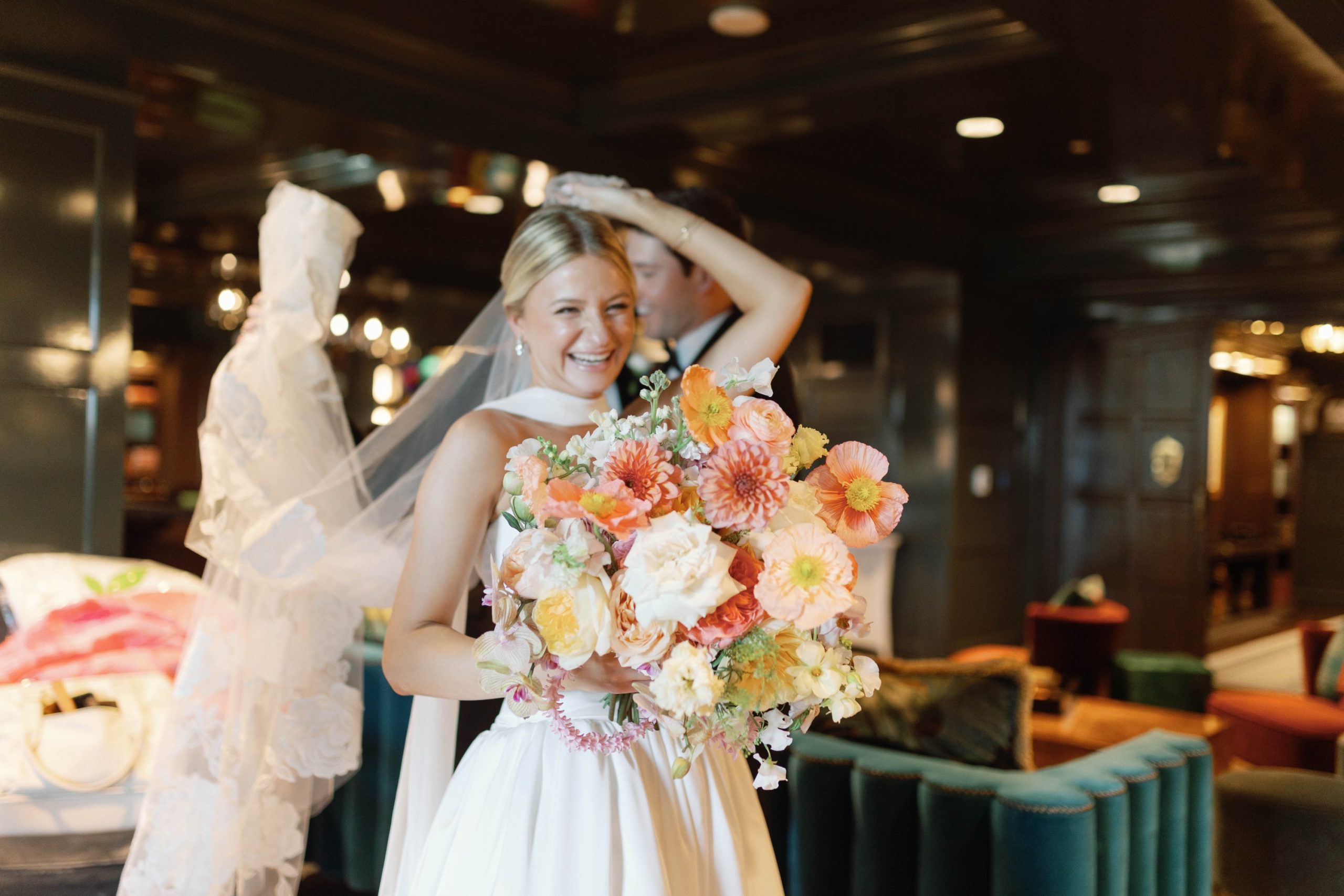 large spring bridal bouquet