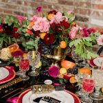 pink and red tablescape featuring upscale rentals
