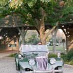 Green vintage getaway car