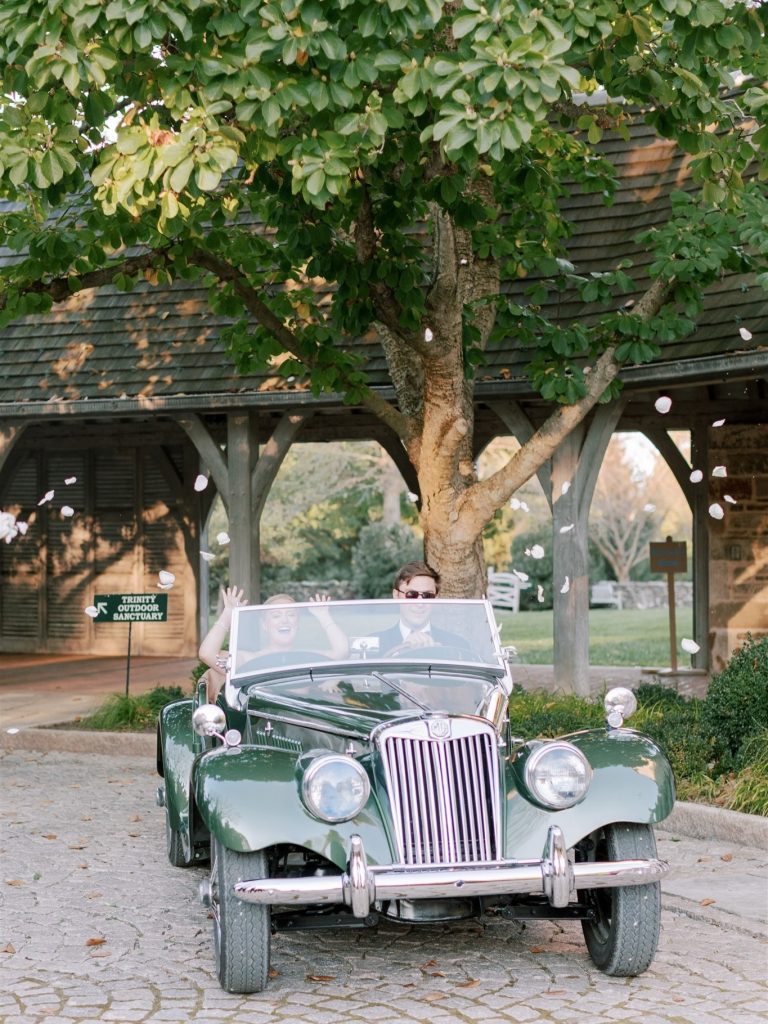 Green vintage getaway car