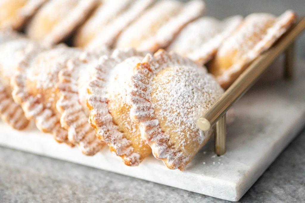 specialty desserts with powdered sugar