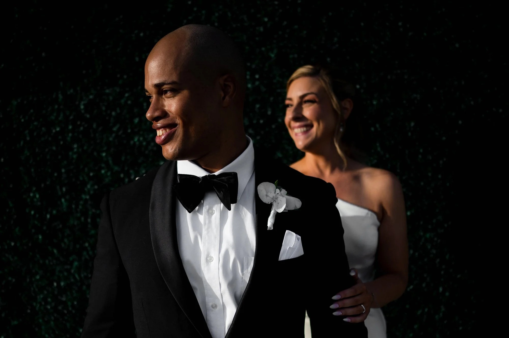 cinematic photography of wedding couple