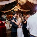wedding reception dance floor inside upscale barn in northern virginia