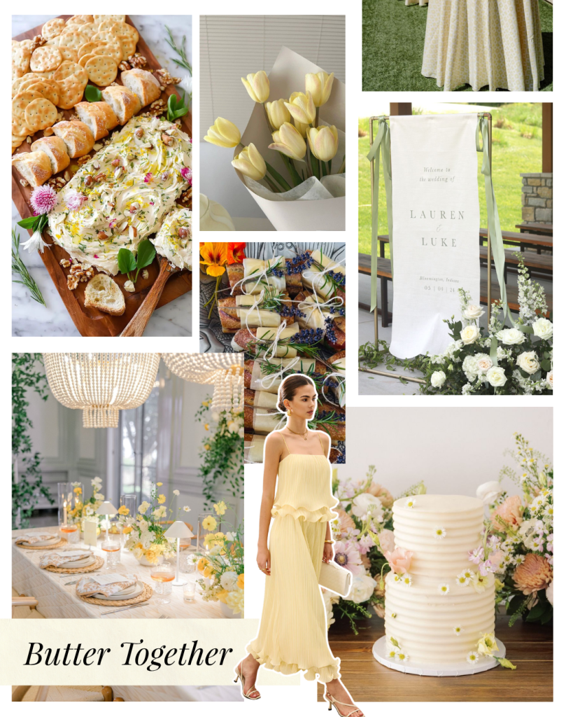butter together wedding shower bridal shower theme featuring light pale yellow accents with notes of bread