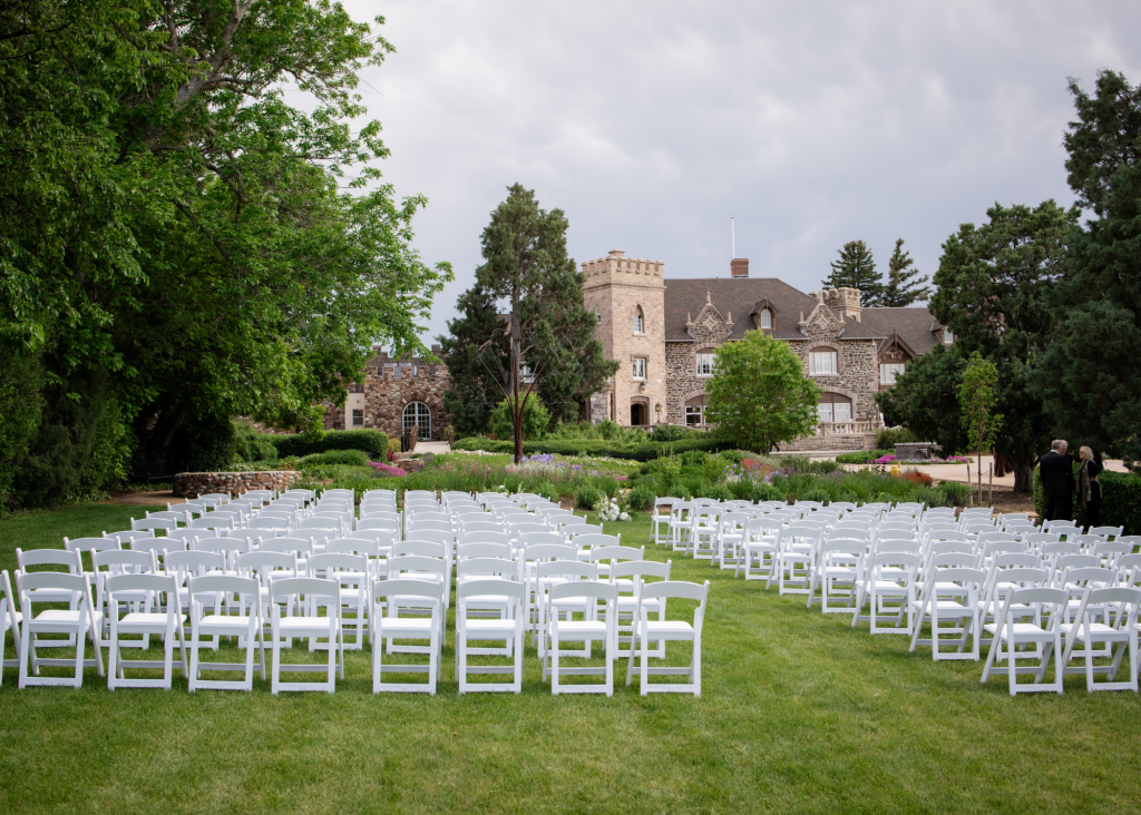Garden lawn wedding ceremony