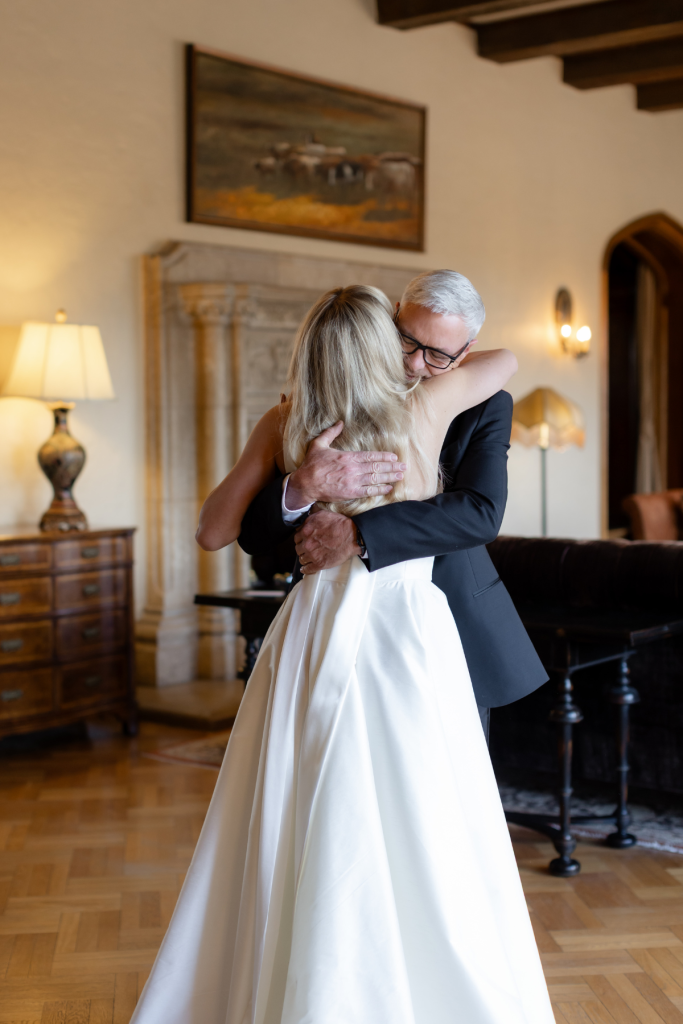 Bride's first look with dad