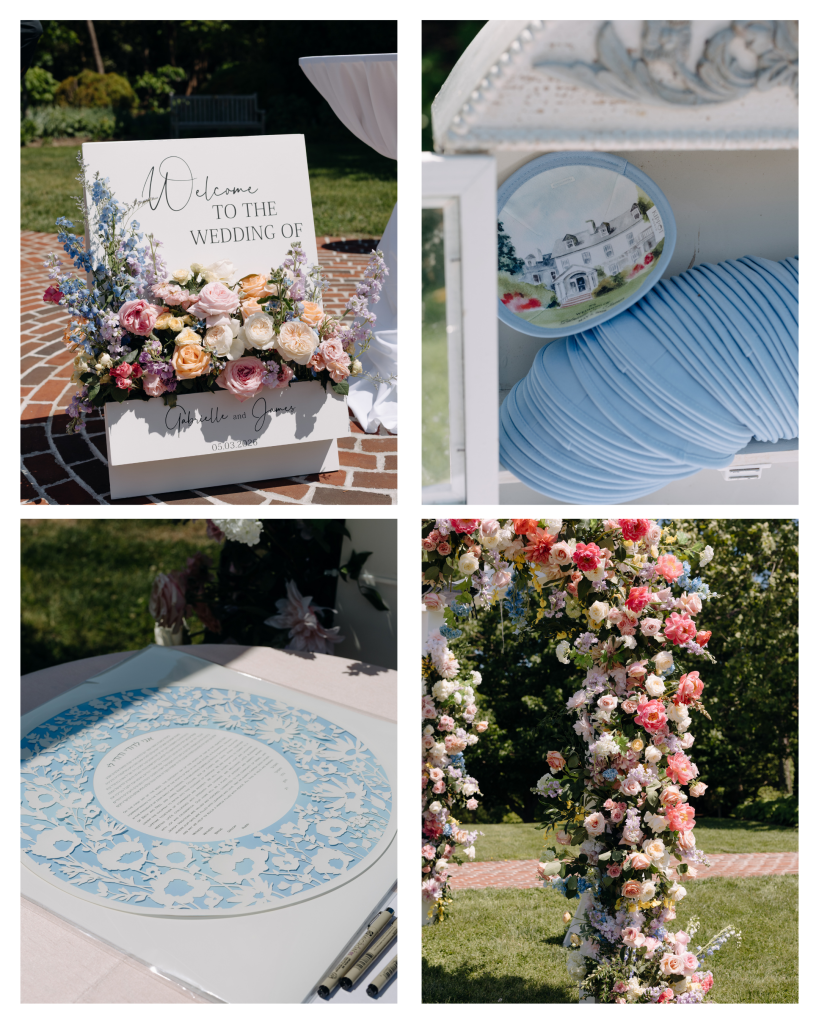 detail photos of outdoor wedding ceremony at countryside northern virginia venue